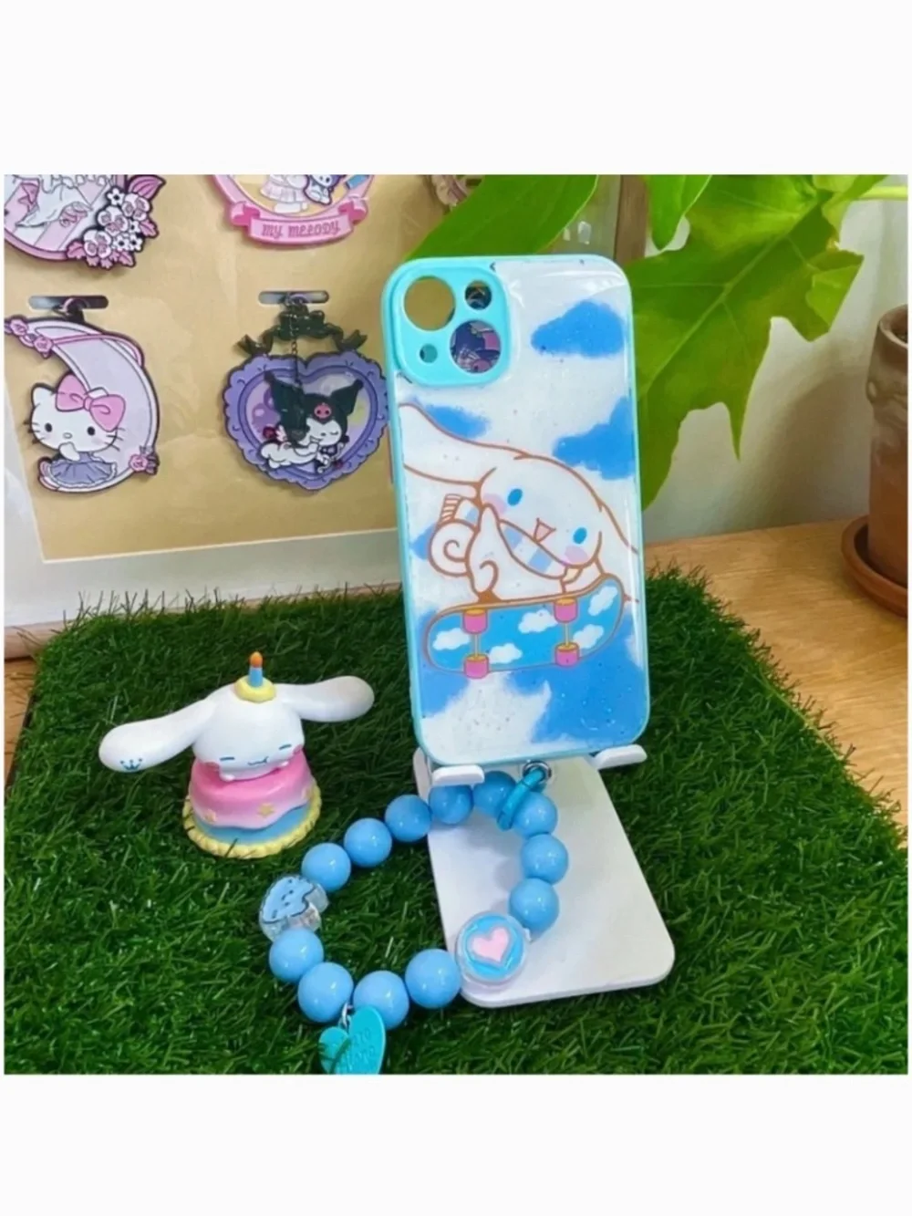 iPhone 13 cartoon case.Handmade cute case with free gift beads chain
